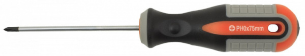Отвертка стержневая крестовая ROUND GRIP PH0x75 мм 751075 OMBRA
